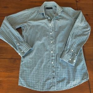 Men's Dress Shirt - Green/Grey Checked - Slim Fit